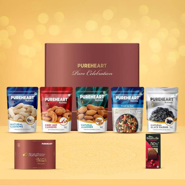 PUREHEART Celebration Diwali Gift Box | Cashews, Nutmix, Raisins, Almonds Combo