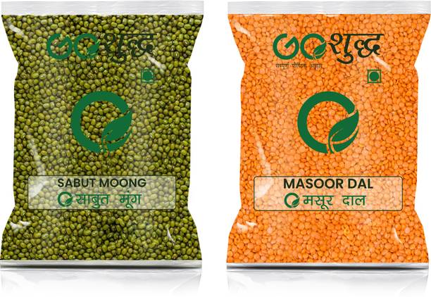 Goshudh Premium Quality Masoor Dal And Moong Sabut Combo (750g each) Combo