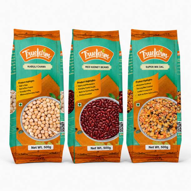 Truefarm Plant Power Protein Pack (Supermix Dal + Kabuli Chana + Red Kidney Beans) Combo