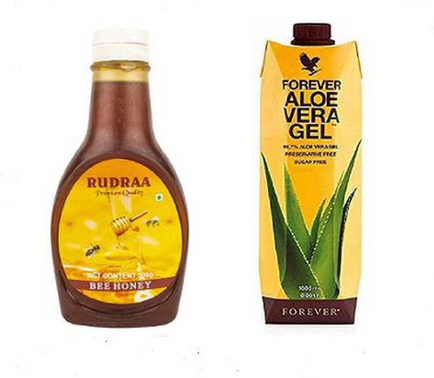 FOREVER Aloe Vera Gel (1lit) &amp; Rudraa Bee Honey (500g) Combo