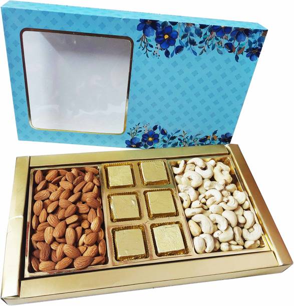 FabBites Dry Fruit Hamper for Diwali with Chocolate, Diwali Dry Fruit Gift with Chocolate Combo
