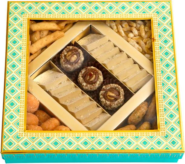 Jaiccha 5 part sweets and namkeen bhaji wedding boxes Combo