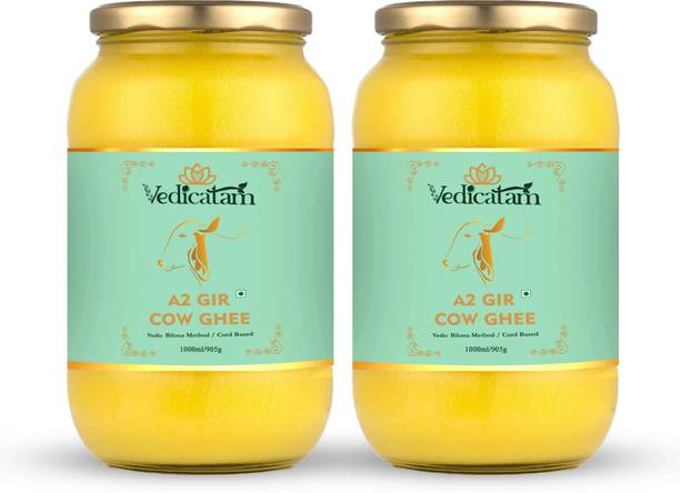 Vedicatam A2 Gir Cow ghee Traditional Bilona Method, 100% Pure, Natural, Milk Curd Based Combo