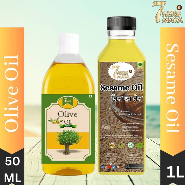 7Herbmaya Sesames Oil for Hair, Skin Care & Massage | Olive Oil for Over all Body Care
