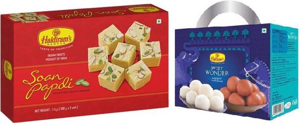 Haldiram's Nagpur Soan Papdi 1kg and Sweet Wonder 1kg Combo Combo