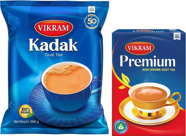 Vikram Kadak Dust Tea + Premium Dust Pack of 2 ( 500 Gm+250Gm each) Combo