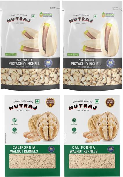 Nutraj Dry Fruits Combo Pack 1 Kg - Akhrot Giri, Pistachios Inshell, Walnut Pistachio Combo