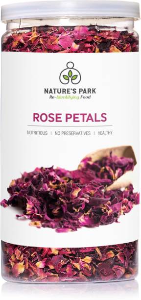 Nature's Park Rose Petals - Sun Dried Gulab Patti (100% Edible) Pet Jar