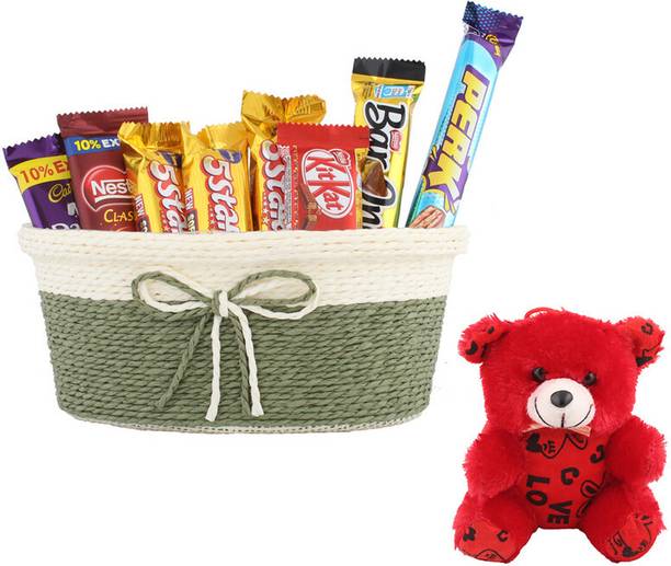 SurpriseForU Chocolate Gift | Valentine's Day Special Teddy Gift | Chocolate Gift Hamper|412 Combo