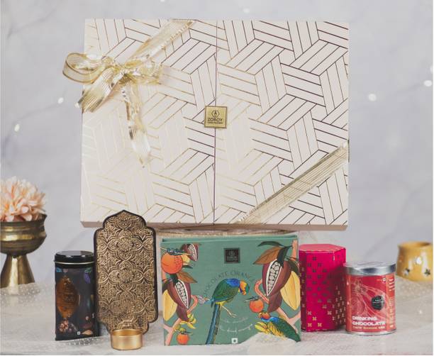 Zoroy Luxury Chocolate Diwali Opulence Festive Gift Hamper with Assorted Chocolates, Dry Fruits Combo