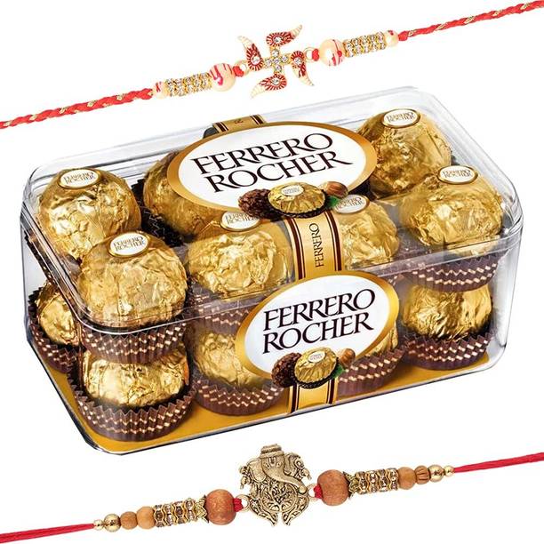FERRERO ROCHER Chocolate with 2 Rakhi set Combo