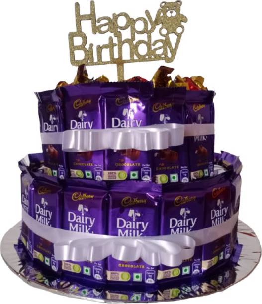 Cadbury Dairy Milk & Melody Chocolates With Happy Birthday Cake Topper Combo
