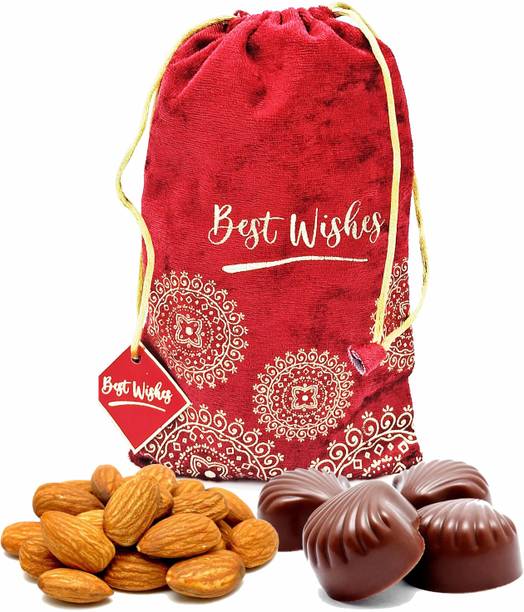 FabBites Diwali Gift Hamper Almond Dry Fruit with Chocolate Gifting for Family/Friends Combo