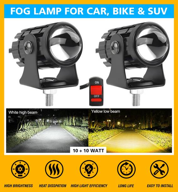 ASRYD LED Fog Lamp Unit for KTM, Yamaha, Hero, Honda, Suzuki, Mahindra, Royal Enfield, Universal For Car Jeep, Thar