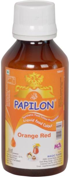 PAPILON CONCENTRATED FOOD COLOUR PREPARATION ORANGE RED 100 ML. Red