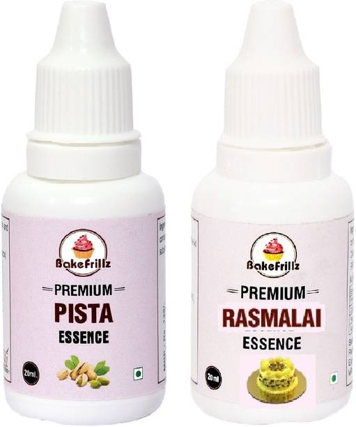 Bakefrillz Pista & Rasmalai Essence Food Flavour for cake,ice cream,indian sweets 20 ml x 2 Pista Liquid Food Essence
