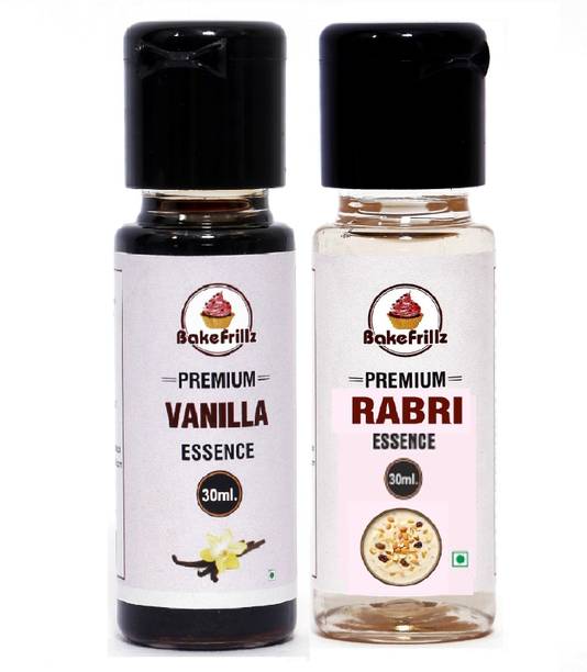Bakefrillz Vanilla & Rabri Food Flavour Essence (30 ml x 2),essence for baking and flavour Vanilla Liquid, Liquid Food Essence