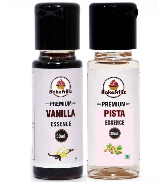 Bakefrillz Vanilla & Pista Food Flavour Essence (30 ml x 2),essence for baking and flavour Vanilla Liquid, Liquid Food Essence