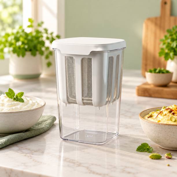 jaydip 1100 ml Yogurt Filter Container Box | Stainless Steel Mesh Curd Strainer Case Yogurt Maker