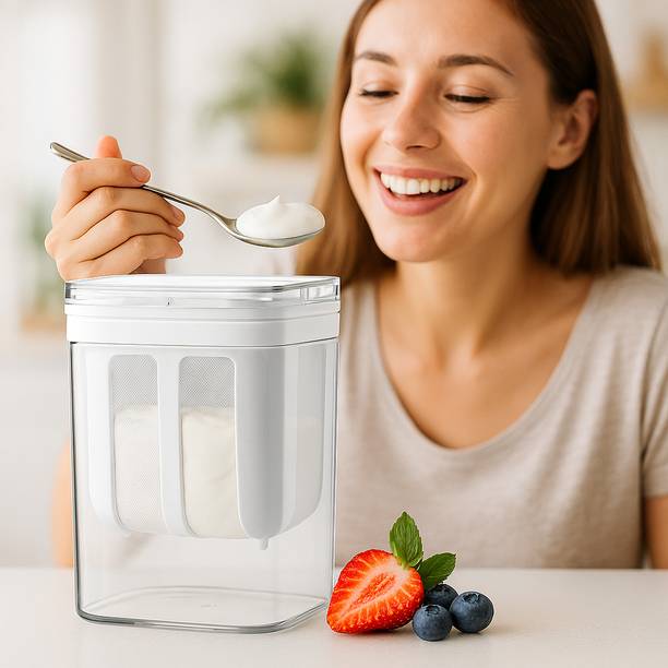 Greek Yogurt Maker & Hung Curd Maker Fine Mesh Strainer with Lid –1100ml Yogurt Maker Yogurt Maker