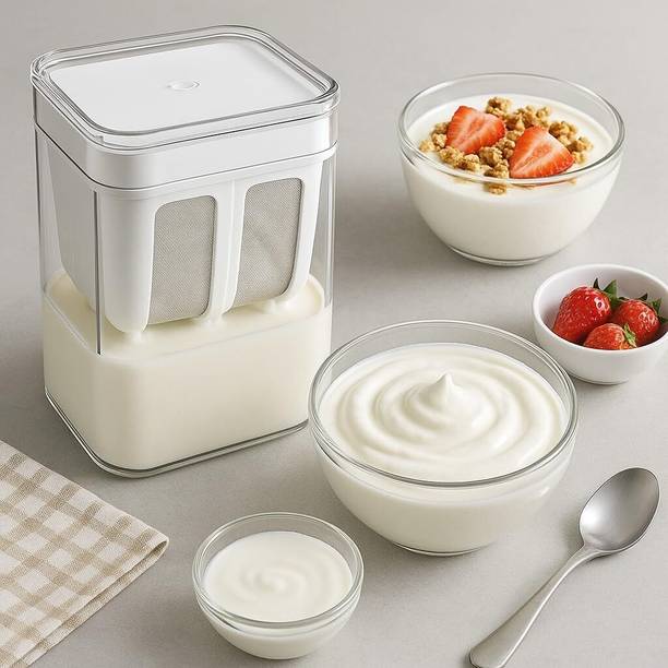apsara kitchenware Yogurt & Curd Maker - 1100ml Mesh Strainer with Lid Yogurt Filter for Thick Curd Yogurt Maker