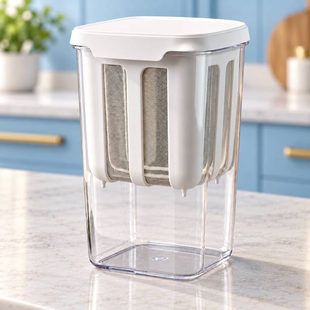kinjal 1100 ml Plastic Yogurt Filter Box | Fine Steel Mesh Curd Strainer Container Yogurt Maker