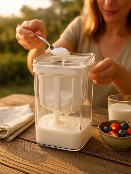 freek Yogurt Maker & Hung Curd Maker | Fine Mesh Strainer with Lid – 1100ml Yogurt Maker