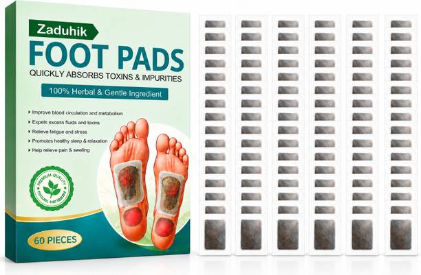 zaduhik Natural Ginger Herbal Foot Patches | Overnight Foot Care Pads | Self-Adhesive