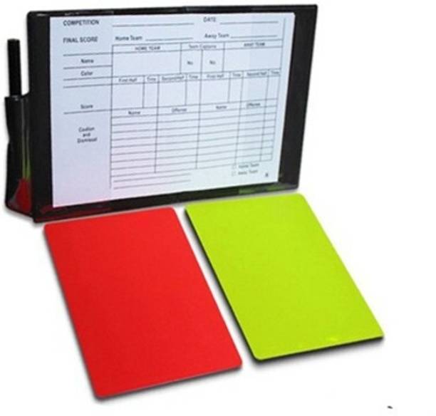 YMD SPORTS FOOTBALL Referee Cards (RED + YELLOW), Pencil & Scorebook Football Foul Card