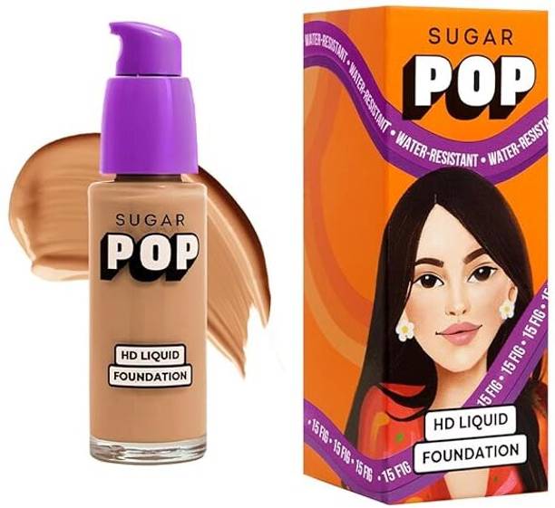 SUGAR POP HD Liquid Foundation with SPF 30 | Lasts upto 10hrs | Full Coverage Foundation