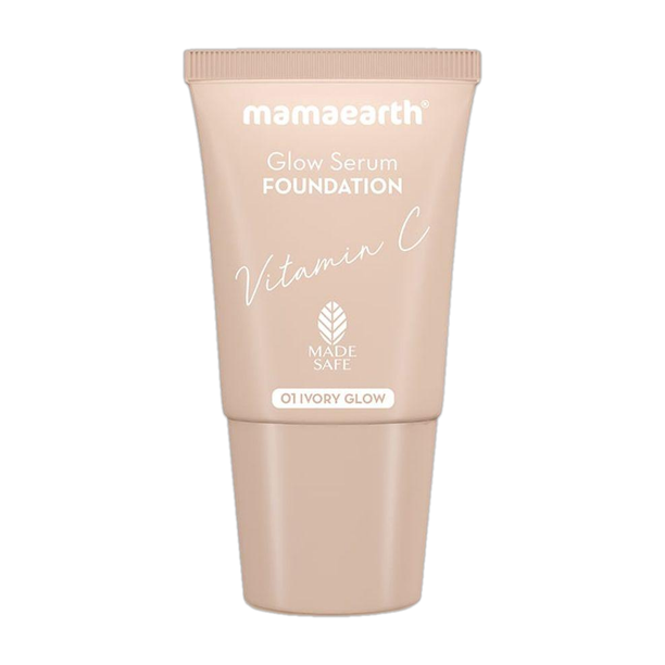 Mamaearth Glow Serum Foundation Mini Tube with Vitamin C & Turmeric for 12-Hour Long Stay Foundation