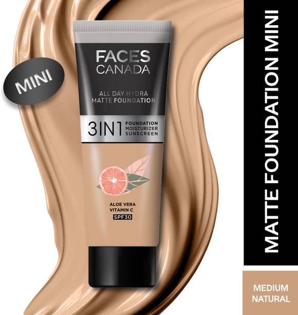 फेसेस कनाडा All Day Hydra Matte (Mini) | 3 in 1 Moisturizer + SPF 30 + Foundation
