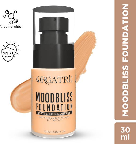 Orgatre Matte+Oil Control Makeup Foundation - Hydrating Enriched with Niacinamide, Vit C Foundation