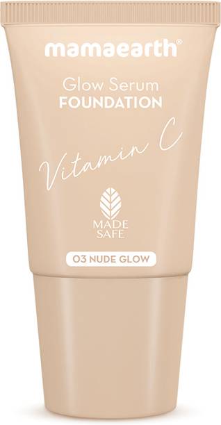 Mamaearth Glow Serum Foundation Mini Tube with Vitamin C & Turmeric for 12-Hour Long Stay Foundation