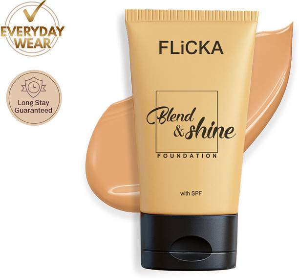 Flicka Blend & Shine Liquid Foundation For Face Makeup, 02.1 Natural, 30ml Foundation