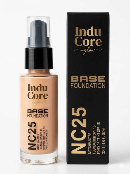 Indu core glow Liquid Foundation-NC25 Flawless Coverage for All Skin Types Foundation