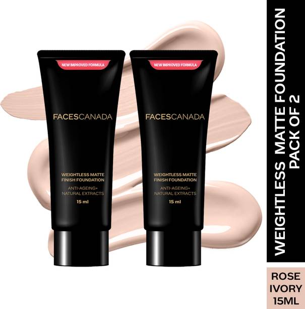 FACES CANADA Weightless Matte Finish Foundation | Lightweight | Anti-Ageing | Flawless Finish Foundation