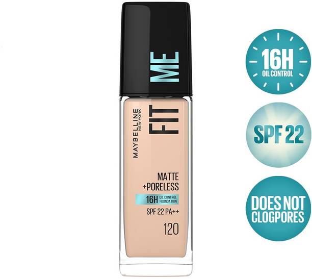 MAYBELLINE NEW YORK Fit Me Matte+Poreless Liquid Foundation (With Pump & SPF 22) Foundation