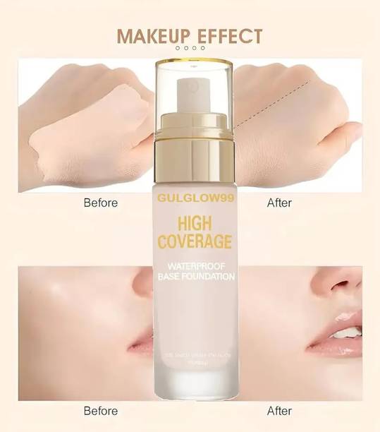 GULGLOW99 High Coverage Waterproof Base Matte Liquid Foundation Pack of 1  Foundation