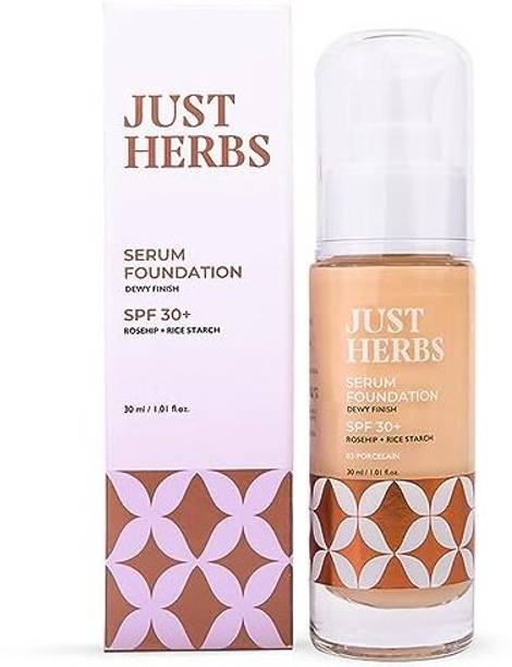 Just Herbs Waterproof Serum Foundation For Full Coverage Make Up With Spf30+ & Dewy Finish Foundation