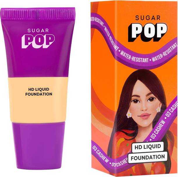 SUGAR POP HD Liquid Foundation Tube with SPF 30 | Lasts upto 10hrs | Full Coverage Foundation