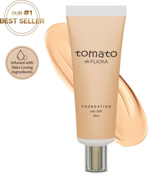Flicka Tomato Foundation For Face Makeup, 02 Beige, 30ml Foundation