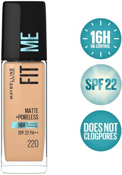 MAYBELLINE NEW YORK Fit Me Matte+Poreless Liquid Foundation (With Pump & SPF 22) Foundation