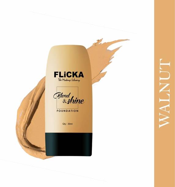 Flicka Blend & Shine Liquid Foundation For Face Makeup, 04 Walnut, 30ml Foundation