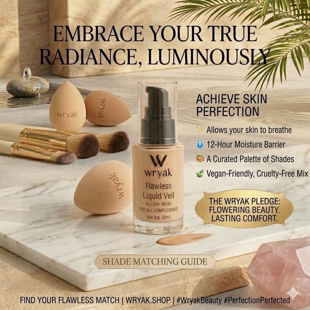 wryak Smooth Blend 30ML Liquid Foundation Even Tone Base 30ml Foundation