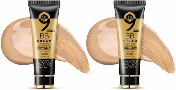 Lakyou Beauty 9in1 BB Cream | Long Lasting | 24hrs Hydration | Even Skin Tone | Pack Of 2 | Foundation
