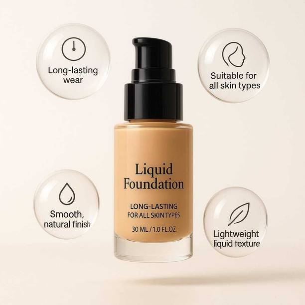 FIDAH Long-Lasting Liquid Foundation | Smooth Natural Finish | 30ml Foundation