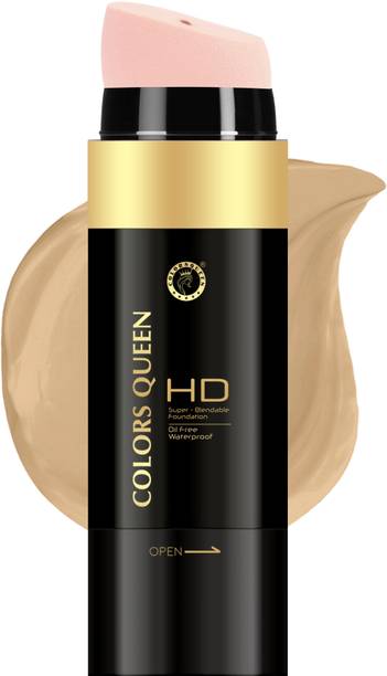COLORS QUEEN HD Super Blendable Oil Free & Waterproof Foundation with Blender Applicator Foundation