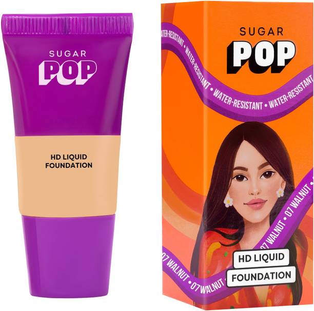 SUGAR POP HD Liquid Foundation Tube with SPF 30 | Lasts upto 10hrs | Full Coverage Foundation (05 Almond, 18 ml)