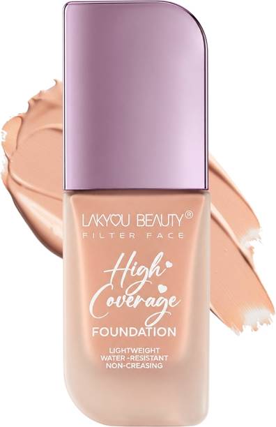Lakyou Beauty High Coverage Foundation, Ligtweight, Water Restant, Non Creasing, SPF 30 Foundation